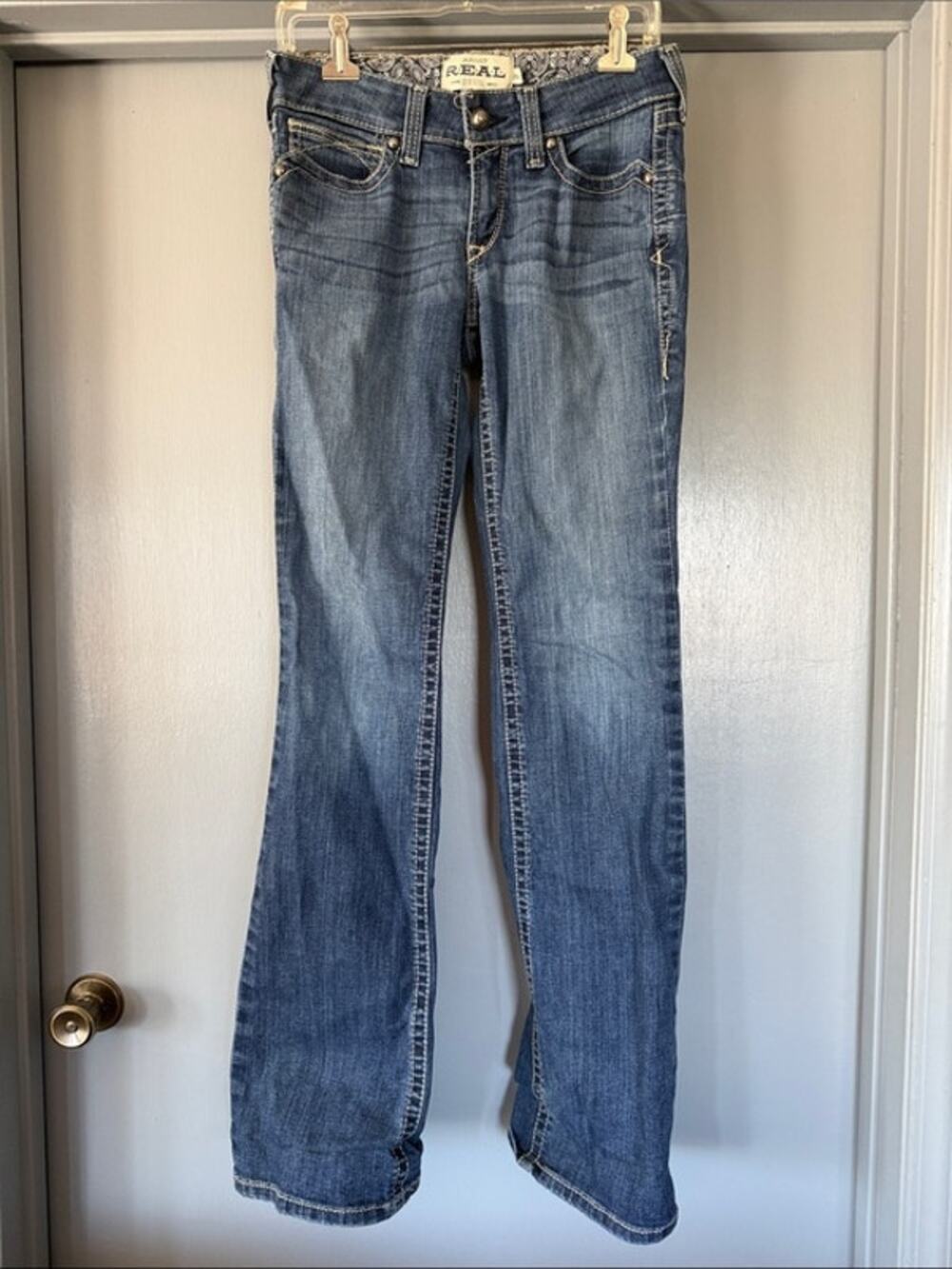 Women's Ariat REAL Denim Jeans 28/36 Mid Rise Bootcut
